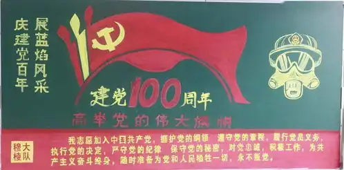 庆建党百年展蓝焰风采牡丹江消防救援支队主题黑板报展播评选活动
