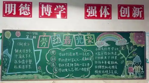 劳动光荣勤劳最美星源小学开展黑板报评比活动