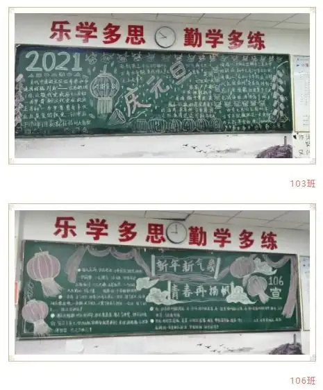 杭州新理想高中新年新气象高一年级第四期主题黑板报