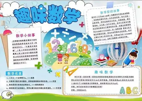 这些趣味数学手抄报,让学生动手写一写,画一画
