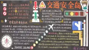 交通安全黑板报穿越马路
