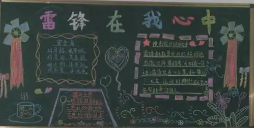学雷锋黑板报无私奉献的战士