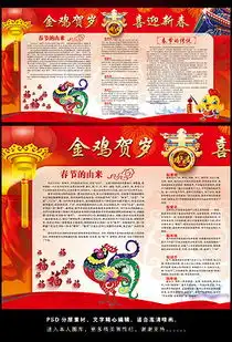元旦舞狮子黑板报鸡年