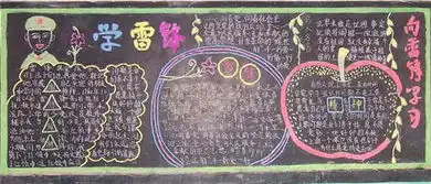 小学学雷锋黑板报模板图片