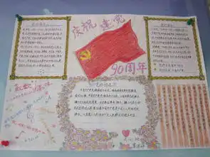 喜迎十八大手抄报党旗飘飘