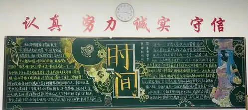 德清求是高中记国美部珍惜时间主题黑板报评比大赛