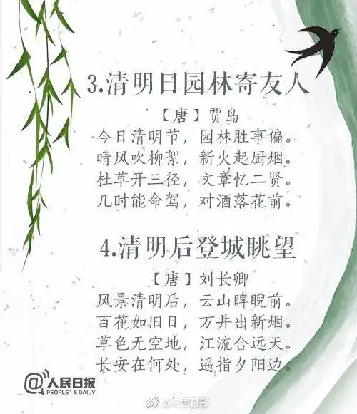 人民日报整理清明节20首经典诗词优秀范文8篇,一定要看