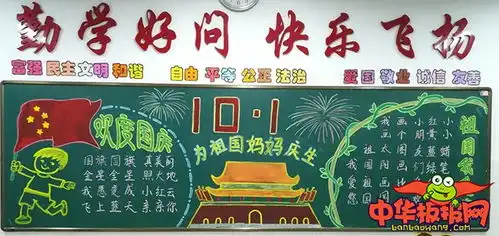 2018年国庆节黑板报图片,为祖国妈妈庆生