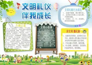 文明礼仪小报校园文明美德手抄报电子小报图片模板psd设计图下载道德与法治手抄报大全编号17641205