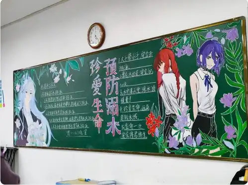 初中女生创作的黑板报,美术天赋让人惊喜,老师都来膜拜观赏