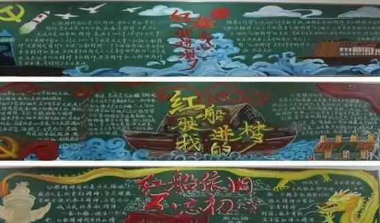 传承民族精神黑板报老伴