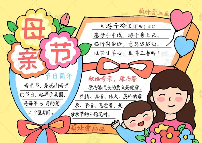 母亲节为主题的手抄报
