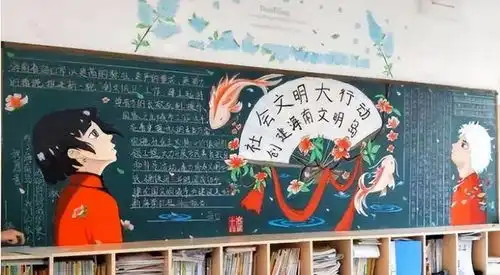 这是想抢我饭碗初中生黑板报走红,自带美术天赋好厉害