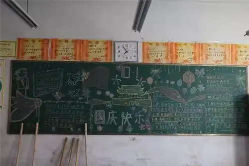黑板报,爱国情史口分校开展庆国庆主题黑板报评比活动