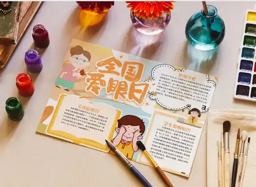 全国爱眼日卡通简约做眼保健操的男孩手抄报word模板下载熊猫办公