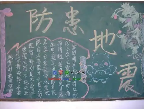 防震减灾黑板报高中板报