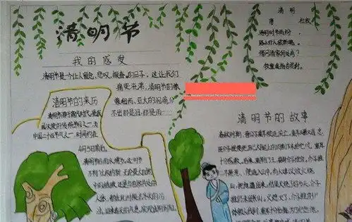 一年级清明节手抄报