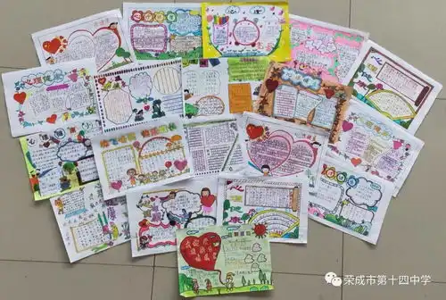 阳光心态健康成长荣成市第十四中学小学部开展心理健康手抄报展评活动