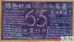 2019最新6.5世界环境日黑板报图片,世界环境日主题黑板报内容中华板报网