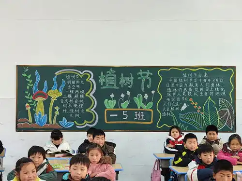 班级黑板报主题植树节