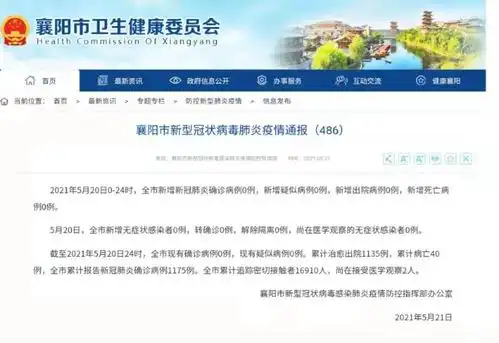 襄阳市新型冠状病毒肺炎疫情通报486