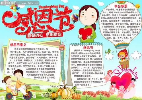 卡通感恩节手抄报设计图片素材