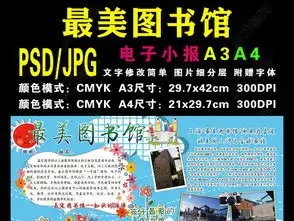 最美图书馆手抄电子小报边框模版a3a4图片素材psd模板下载98.06mb其他大全读书手抄报