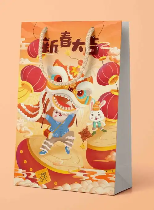 新年舞狮图设计模板下载节日素材素材下的春节设计模板