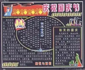 国庆节黑板报火红的十月