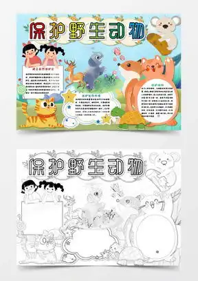 小动物手抄报word模板小动物手抄报word模板下载熊猫办公