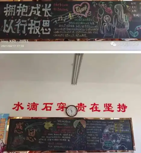 心怀感恩快乐成长河北衡水冀州中学板报展示