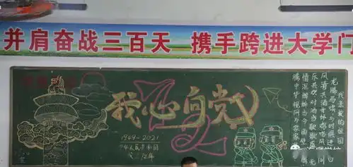 海泉学校请党放心,强国有我迎国庆主题板报