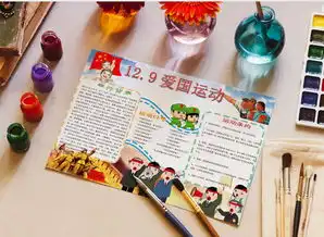 卡通一二九爱国运动小报手抄报word模板下载小报