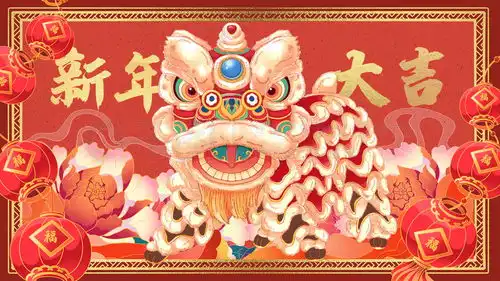 舞狮插画中国风新年舞狮插画免费下载插画图片4724像素千图网