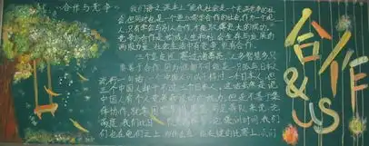 合作交流黑板报