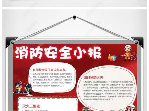 消防安全小报防火防灾安全教育手抄小报图片模板下载
