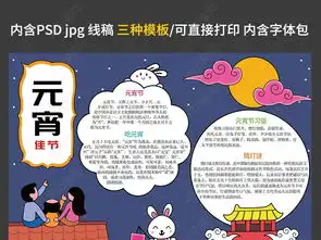 元宵节手抄报正月十五节日小报模板图片下载