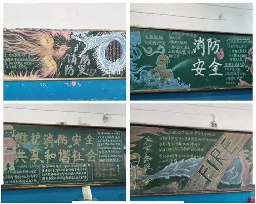 关于消防的黑板报模板警钟长鸣