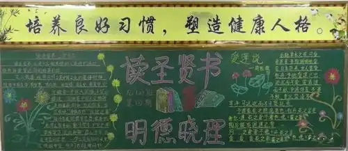 固始二中组织各班主办读圣贤书立君子品主题板报