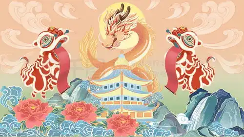 插画插画舞龙舞狮新年插画免费下载插画图片4157像素千图网