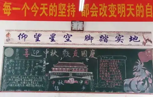 我校开展迎中秋庆国庆主题黑板报评比活动