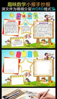 趣味数学小报word版手抄报图片模板下载