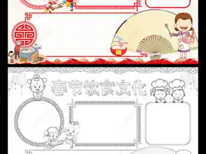 春节饮食文化小报新年手抄报狗年电子小报图片模板下载