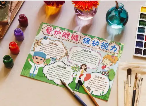 爱护眼睛保护视力小报手抄报模版word模板下载熊猫办公