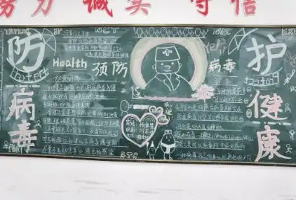 德清求是高中科学应对,群防群控病毒防范健康卫生黑板报
