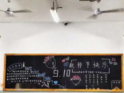 简单的感恩黑板报图片板