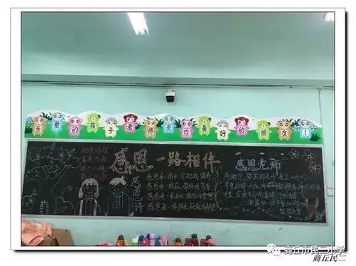 民二小学开展学会感恩黑板报评比