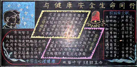 安全教育黑板报与健康安全同行