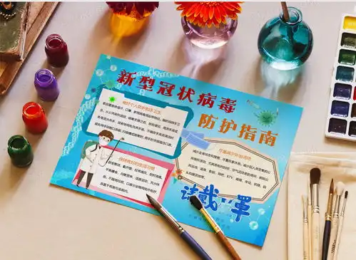 蓝色新型冠状病毒防护指南小报word模板下载病毒