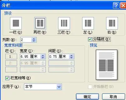 word里面分栏的分割线要是双线的怎么设置